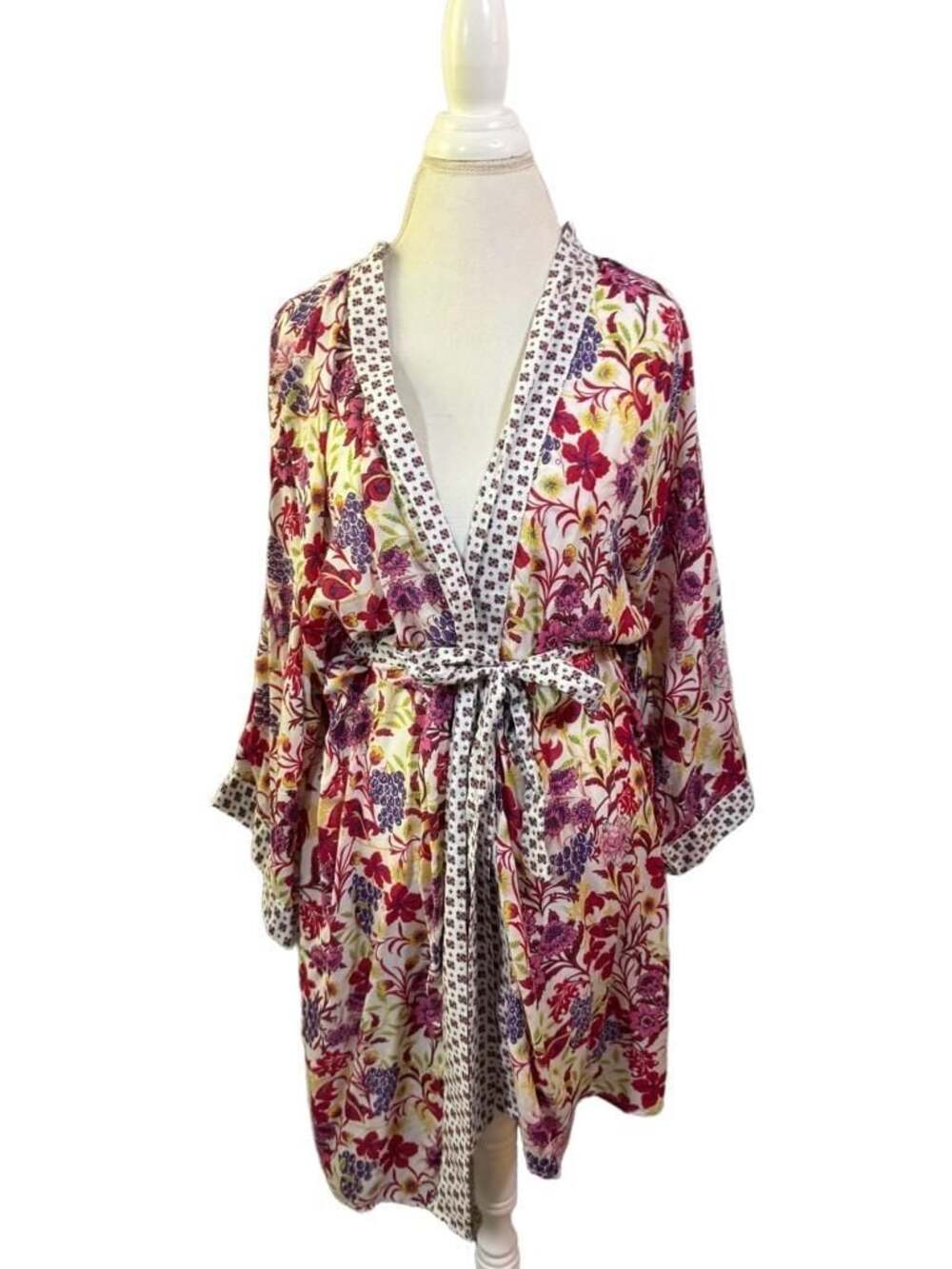 Floreat Loved By Anthropologie Floral Belted Kimono Robe M/L